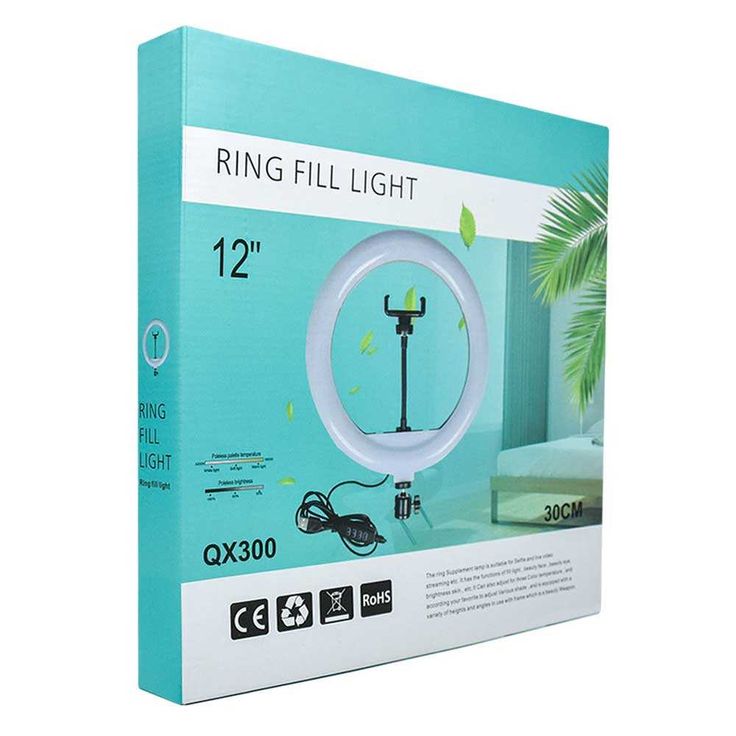 Aro de Luz 30CM HX-300 + Trípode de 2Mt