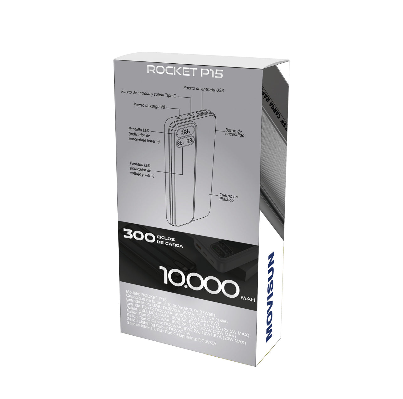 Power Bank Movisun 10000 mAh ROCKET P15