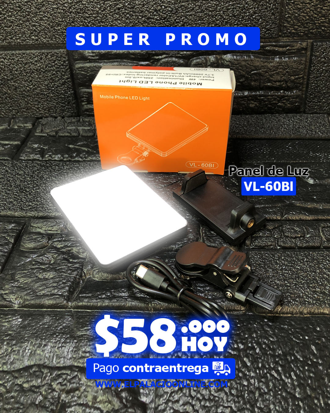 Panel de Luz Recargable VL-60BI