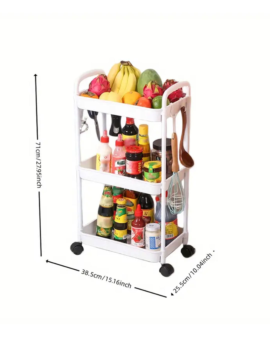 Organizador Multiusos de 3 Niveles con Ruedas