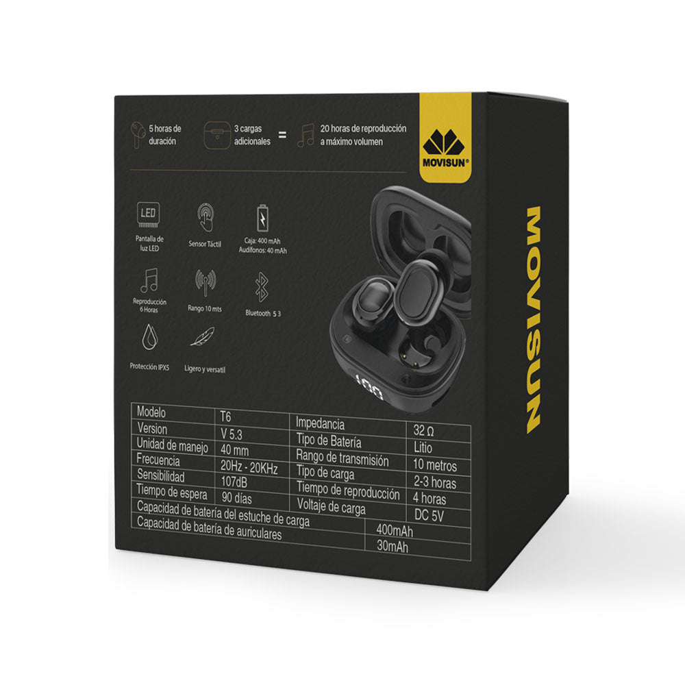 Audífonos T6 Mini Movisun