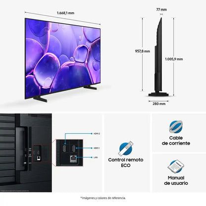 TV Samsung 75” UHD LED CRYSTAL