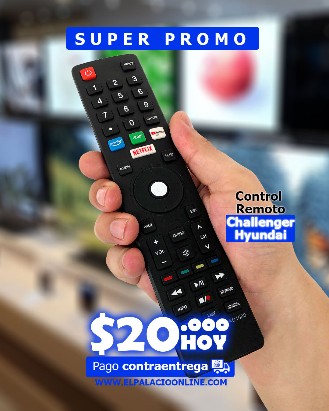 Control Remoto Para Televisor Challenger Hyundai