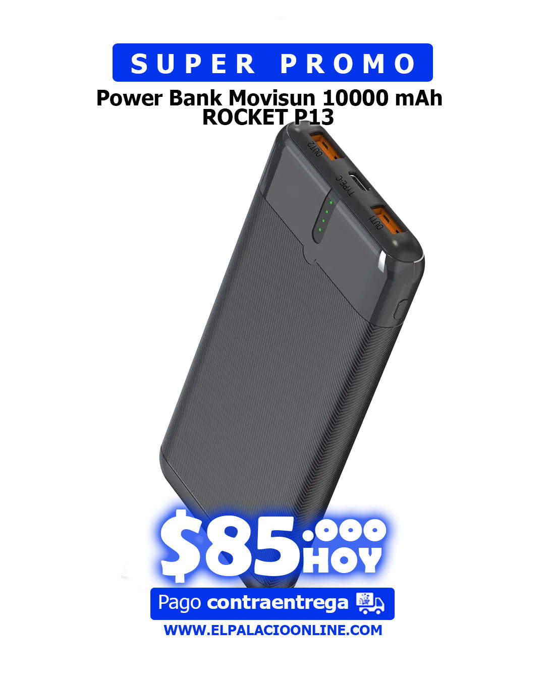 Power Bank Movisun 10000 mAh ROCKET P13