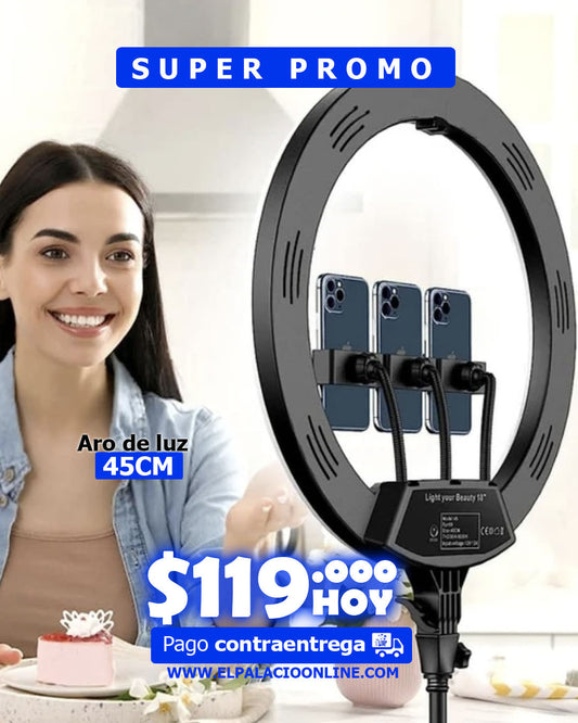 Aro de Luz CM45 + Tripode 2Mt