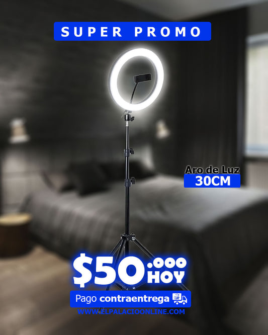 Aro de Luz 30CM HX-300 + Trípode de 2Mt